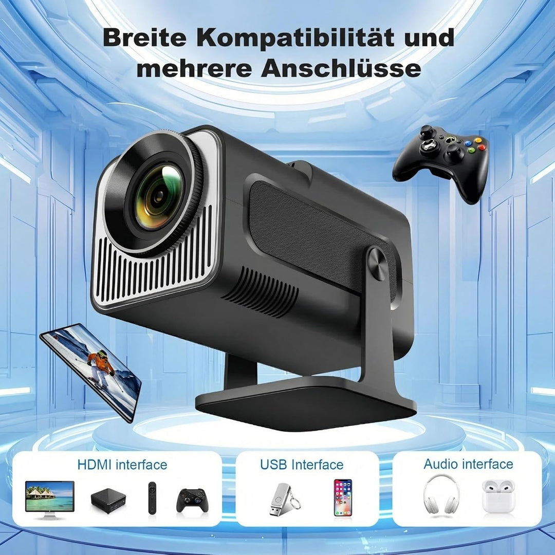 WOOPKER Mini Projektor HY320 Tragbarer Projektor, Unterstützt 4K 1080P mit Zweiband-WIFI6 5G Drahtlo