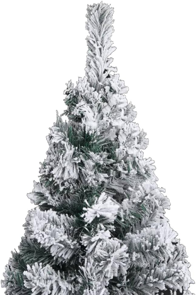 vidaXL Schlanker Künstlicher Weihnachtsbaum Beschneit Christbaum Tannenbaum Dekobaum Kunstbaum Weihn