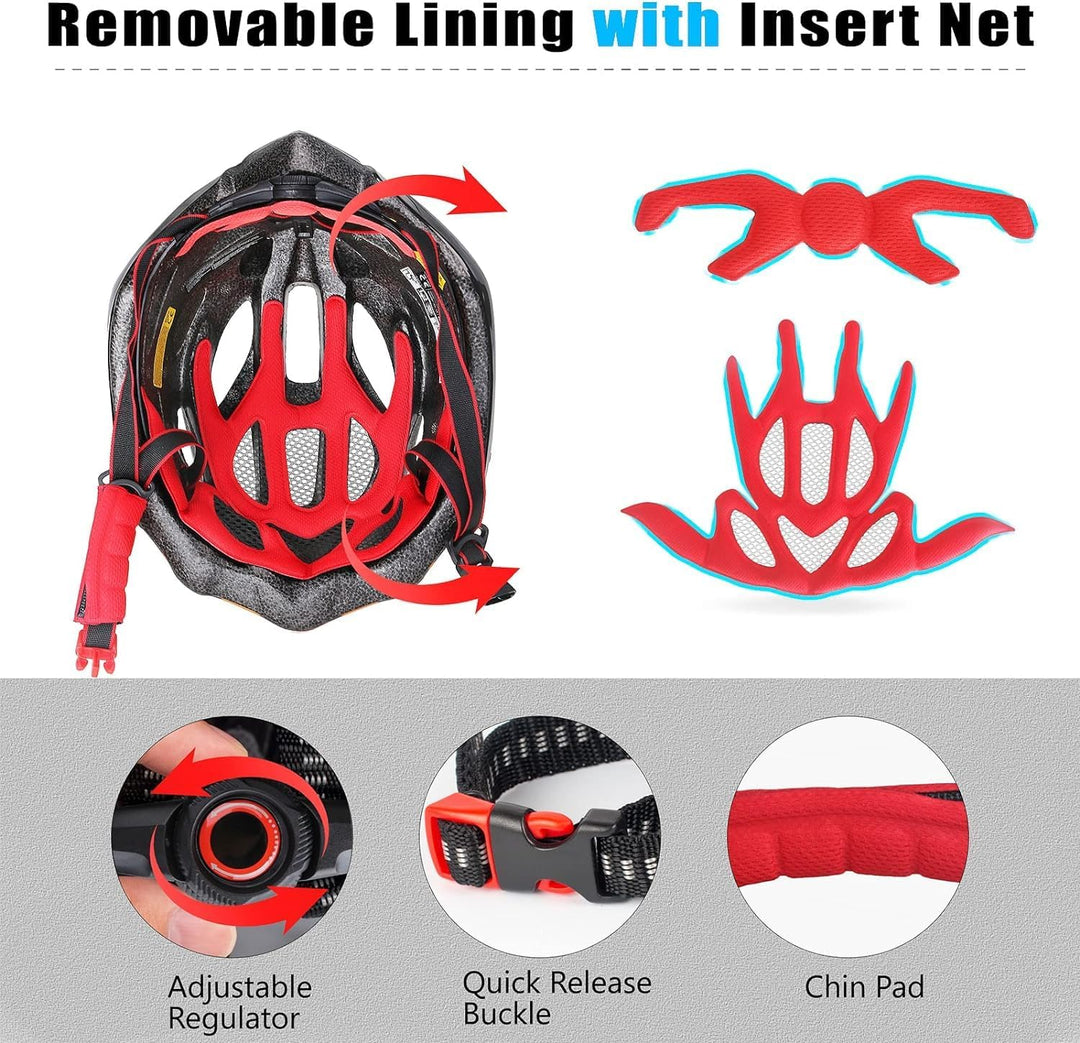 Fahrradhelm Herren,Shinmax Fahrradhelm Damen mit Licht Fahrradhelm mit Visier Abnehmbar Helm Fahrrad