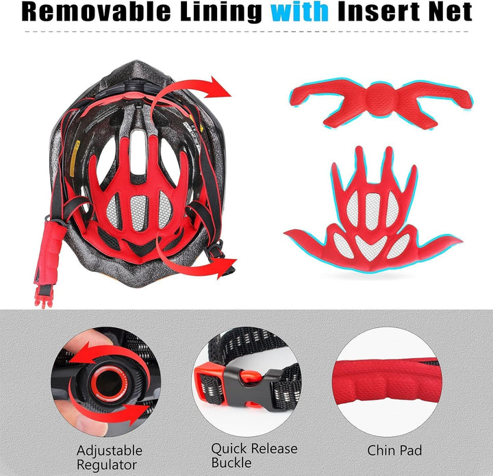 Fahrradhelm Herren,Shinmax Fahrradhelm Damen mit Licht Fahrradhelm mit Visier Abnehmbar Helm Fahrrad