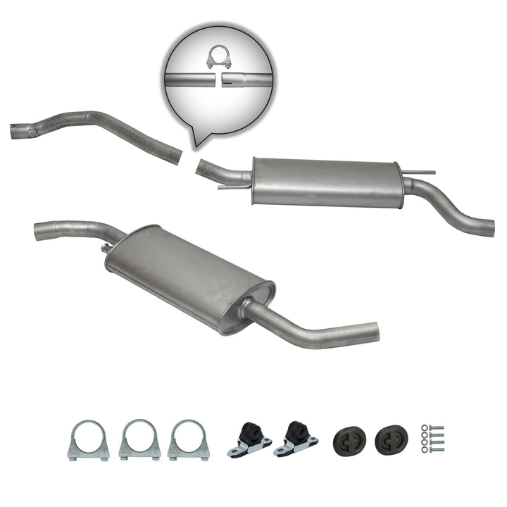 Ferroz Export Ersatz für Auspuffanlage Auspuff ab Kat VW T4 Transporter 2.0 2.5 1.9 D 2.4 D + Anbauk