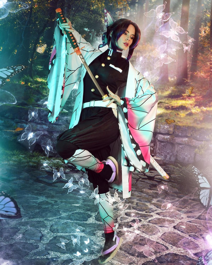 FCCAM Agatsuma Zenitsu Cosplay Kimono Vollständiger Satz Anime Zenitsu Cosplay Kostüm Erwachsene Wei