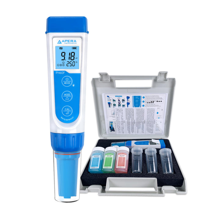 Apera Instruments PH60F Premium pH-Meter mit flacher Elektrode (Genauigkeit pH ±0,01, Messbereich pH