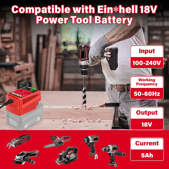 5A Schnellladegerät für Einhell 18V Power X-Change Akku