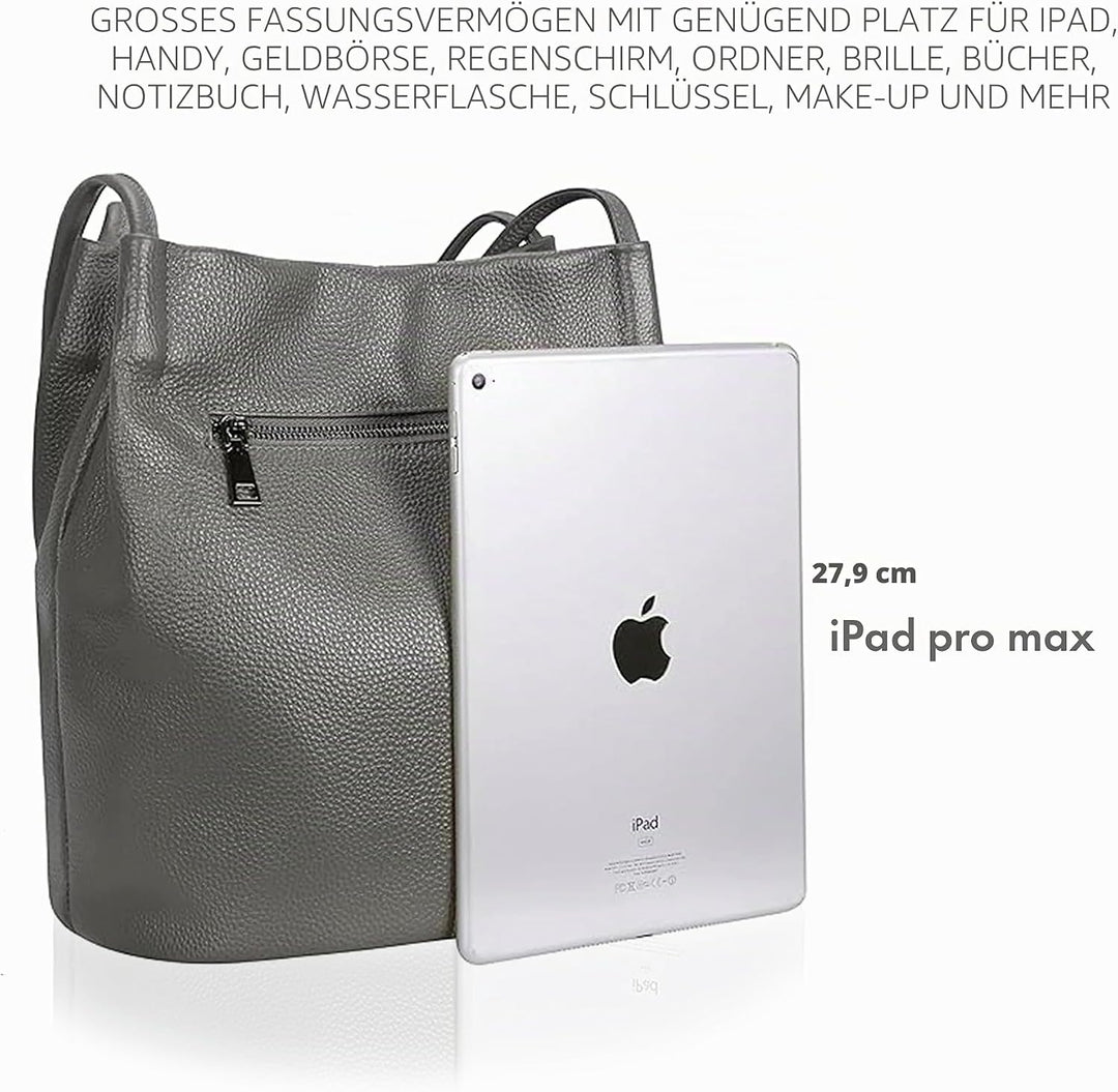Woodland Leathers Damen-Handtasche aus veganem Leder, mittelgross, elegante schwarze Handtasche mit