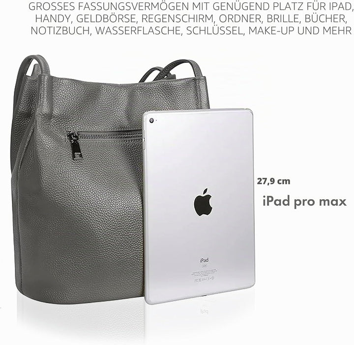Woodland Leathers Damen-Handtasche aus veganem Leder, mittelgross, elegante schwarze Handtasche mit