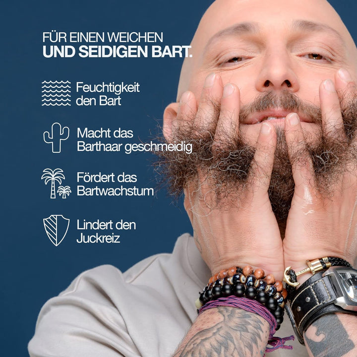 Sapiens Barbershop Bartöl Herren - BIO Bartpflege Öl Cosmos Organic Zertifiziert mit Rizinusöl - Bar