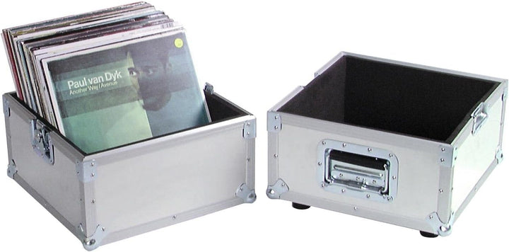 ROADINGER Platten-Case Profi ALU 50/50 glatt 100LPs | Platten-Case im Aluminiumgehäuse