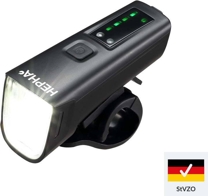HEPHA Fahrrad Frontlicht 100 LUX mit OSRAM-LEDs，StVZO Zugelassen Fahrradlicht Vorne，IPX5 Wasserdicht