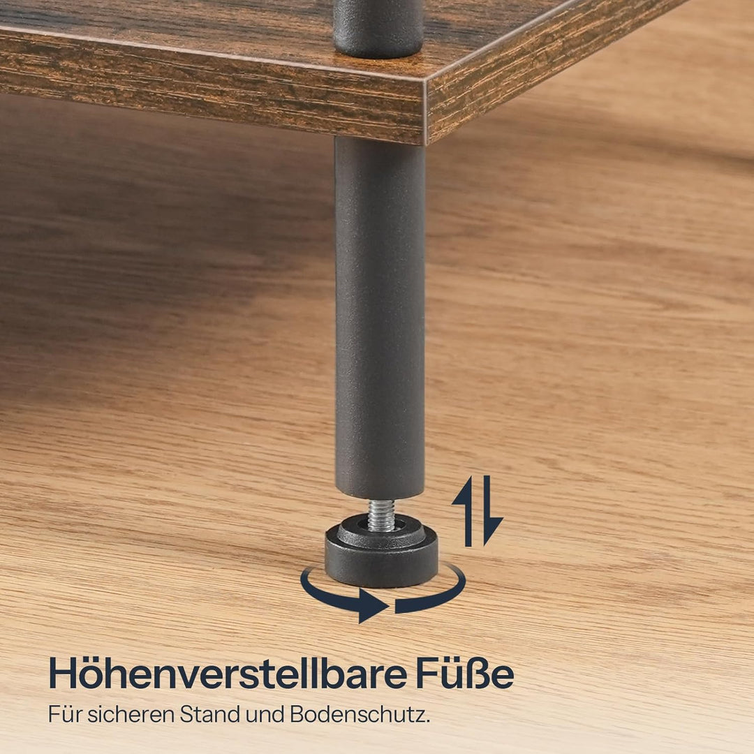 HOOBRO Plattenspieler-Ständer, 3-Stufiger, Beistelltisch, Schallplattenständer mit herausnehmbaren T