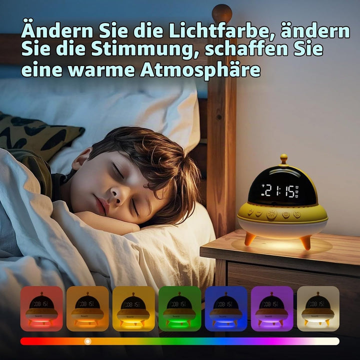 BEAVERLAB Wecker Kinder Mädchen, UFO Kinderwecker für mädchen kinder wecker, tageslichtwecker mit 7