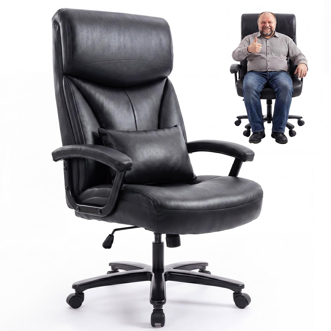 Ergonomischer Bürostuhl 200kg, Chefsessel, Schreibtischstuhl, Bequem XXL Breiter Sitzfläche, verdick