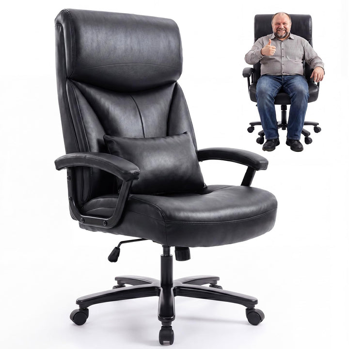 Ergonomischer Bürostuhl 200kg, Chefsessel, Schreibtischstuhl, Bequem XXL Breiter Sitzfläche, verdick