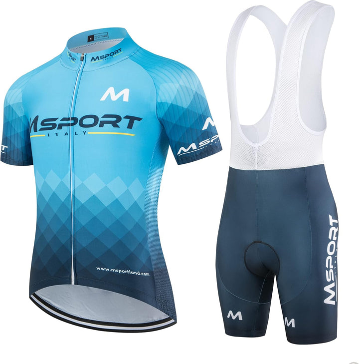 Atmungsaktives & Schnell Trocknendes Radtrikot Set – Fahrradtrikot + Radhose mit 5D Gel Sitzpolster