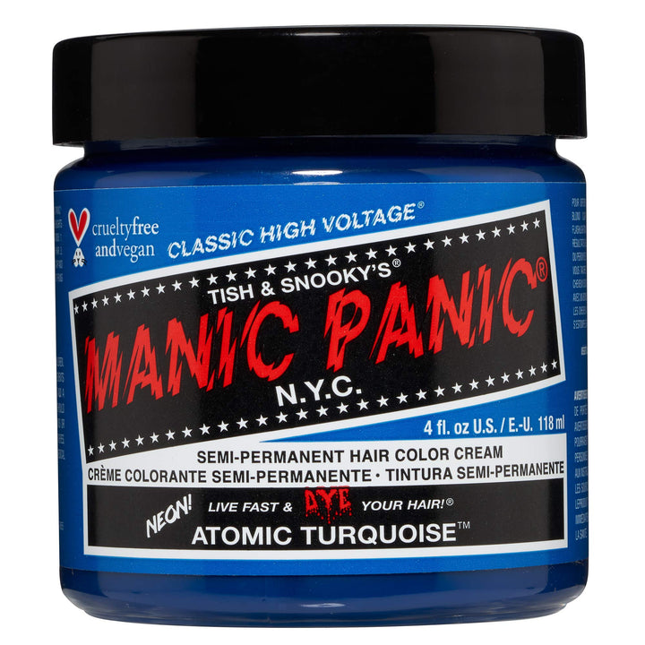 Manic Panic - Atomic Turquoise Classic Creme Vegan Cruelty Free Semi-Permanent Hair Colour 118ml Ato