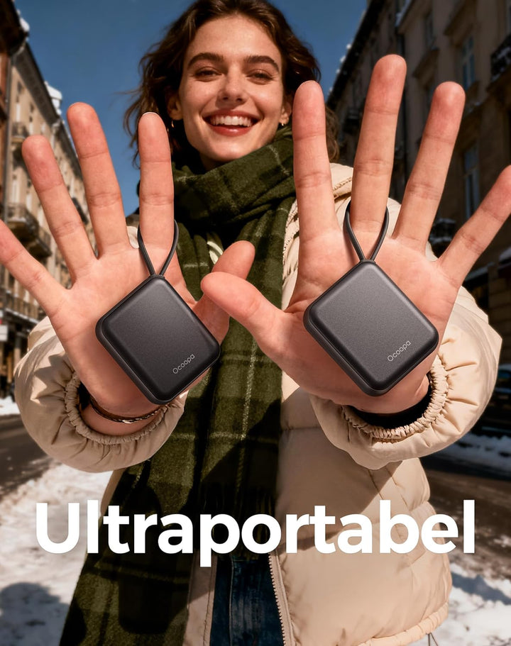 OCOOPA Handwärmer Elektrisch 2er Set, Wiederverwendbar 4000mAh USB Taschenwärmer, 3 Wärmestufen, Max
