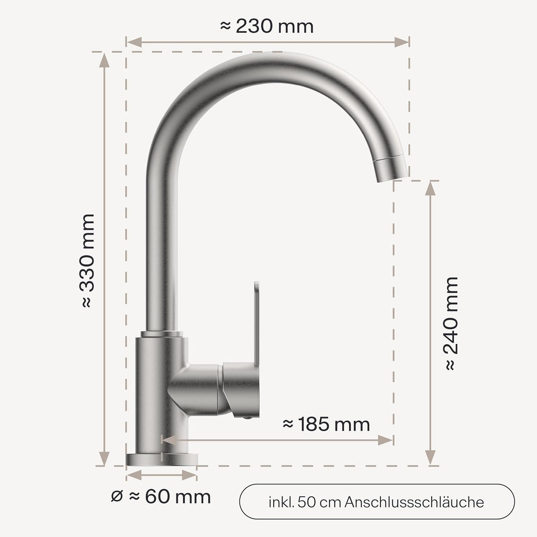 Küchenarmatur WK5 | Wasserhahn Küche | Armatur Spültisch | Mischbatterie für die Küche | Spültischar