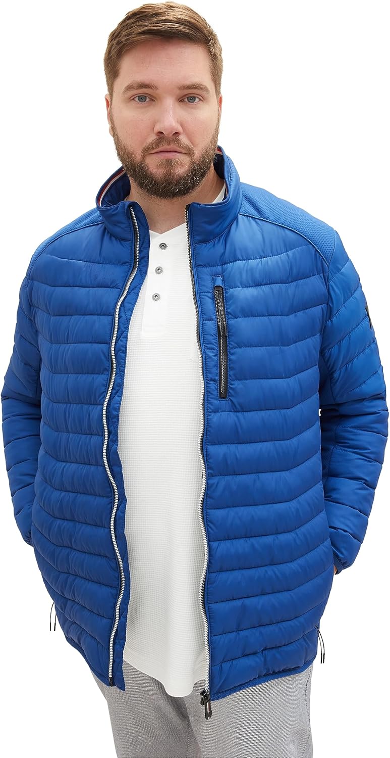 TOM TAILOR Herren Hybrid Steppjacke mit Stehkragen XXL 19168 - Hockey Blue, XXL 19168 - Hockey Blue