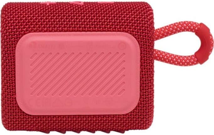 JBL GO 3 kleine Bluetooth Box in Rot – Wasserfester, tragbarer Lautsprecher für unterwegs – Bis zu 5