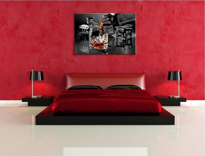 Alter guter Whiskey Format: 100x70 auf Leinwand, XXL riesige Bilder fertig gerahmt mit Keilrahmen, K