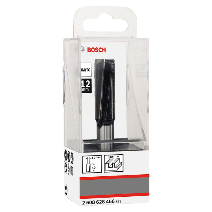 Bosch Professional Zubehör 2 608 628 466 Nutfräser 12 mm, D1 16 mm, L 40 mm, G 81 mm, 2608628466 12m