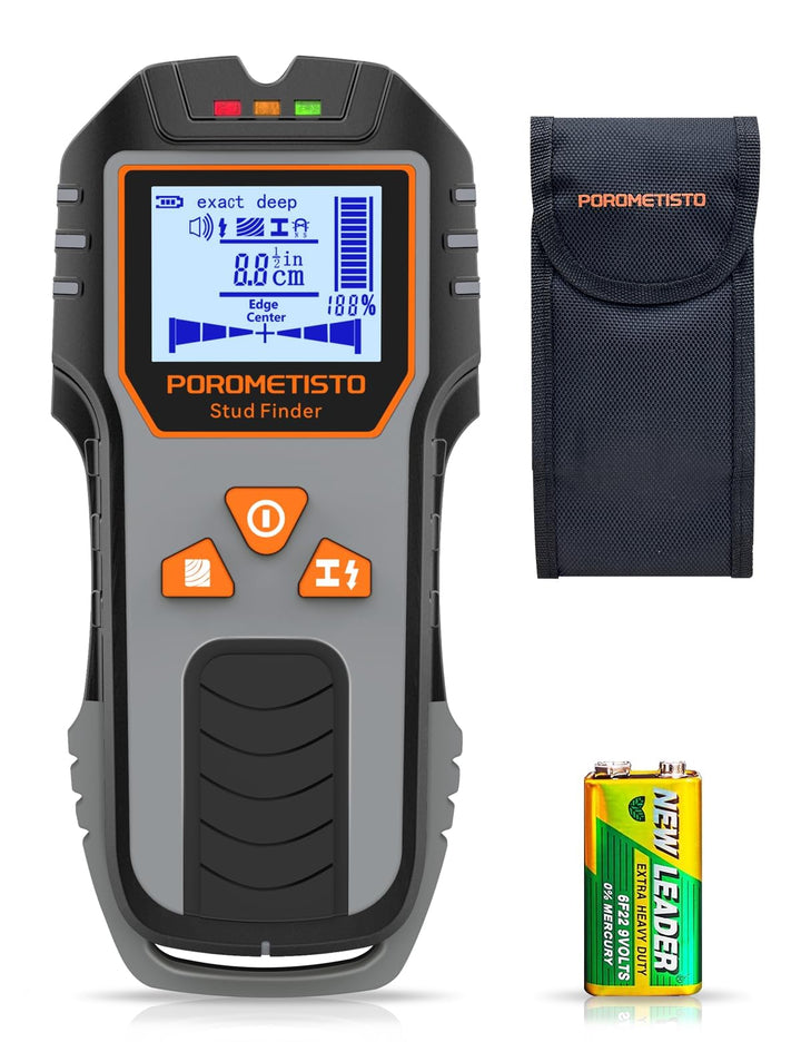 Leitungssucher Ortungsgerät, POROMETISTO DSF01 Wand Scanner, 6-in-1 Multifunktional Stud Finder | Le