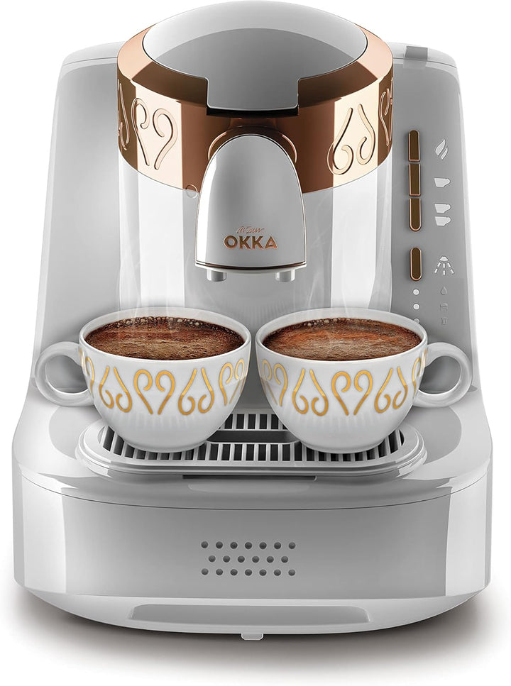 Arzum Okka OK001 TURKISH COFFEE MACHINE, 710W, 2 Cups Capacity, Direct to Cup, Self Cleaning, White-