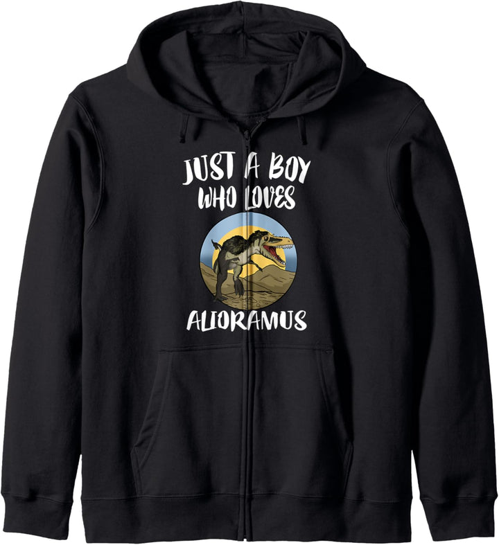 Just A Boy Who Loves Alioramus Dinosaurier Kapuzenjacke