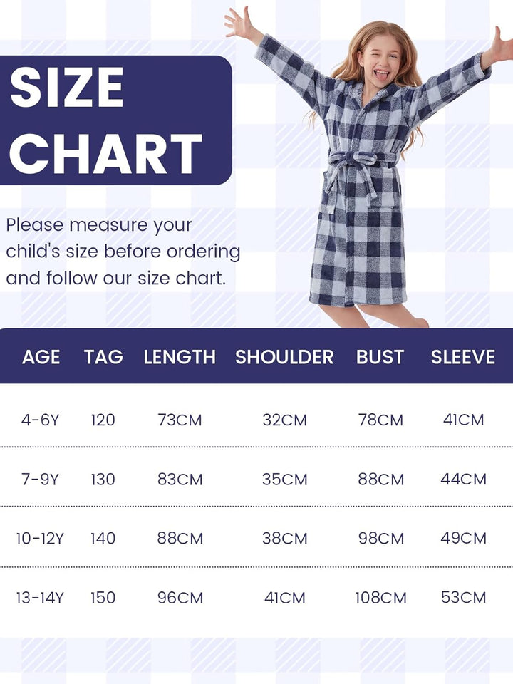 JiAmy Kapuzen Bademantel für Mädchen Flauschiger Fleece Plüsch Langer Schlafmantel Kinder Grau 4-6 J