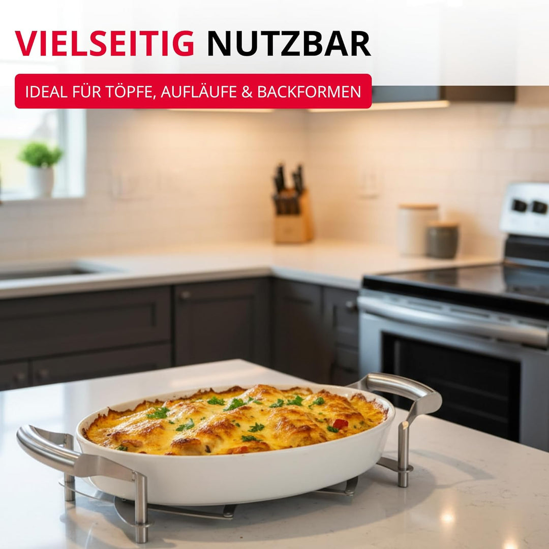 Westmark Ausziehbarer Topf-Untersetzer, Länge: 18 bis 42 cm, Rostfreier Edelstahl, Flexi, Farbe: Sil