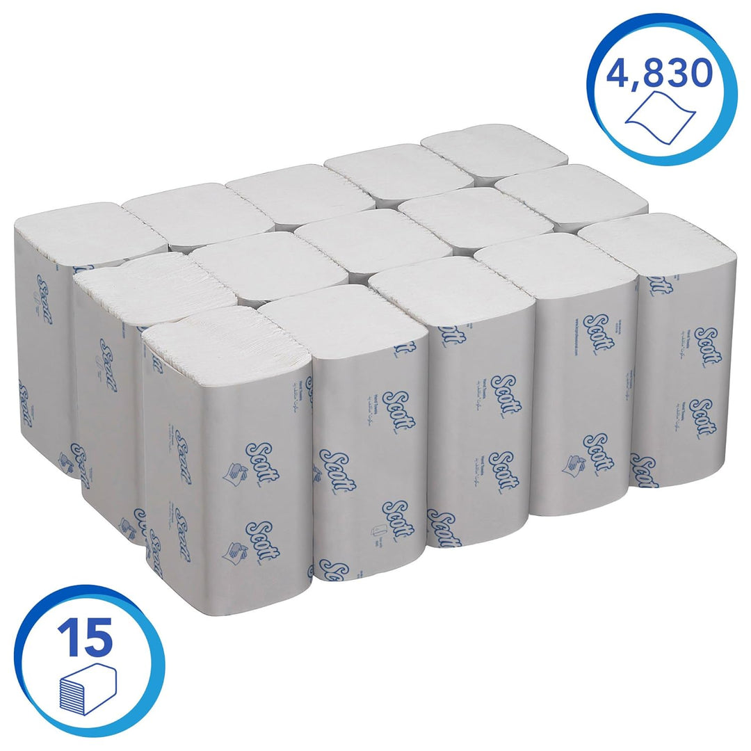 Scott Control, 6659, herunterspülbare Falthandtücher, 1-lagig, weiss, 15 Packungen x 300 Tücher