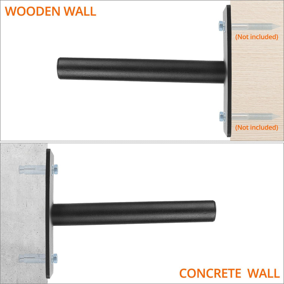 QWORK® 2 Stück Wandmontage Hantelscheiben Halterung, für 2.5 cm/3cm/5cm, Robuste Stahlkonstruktion H