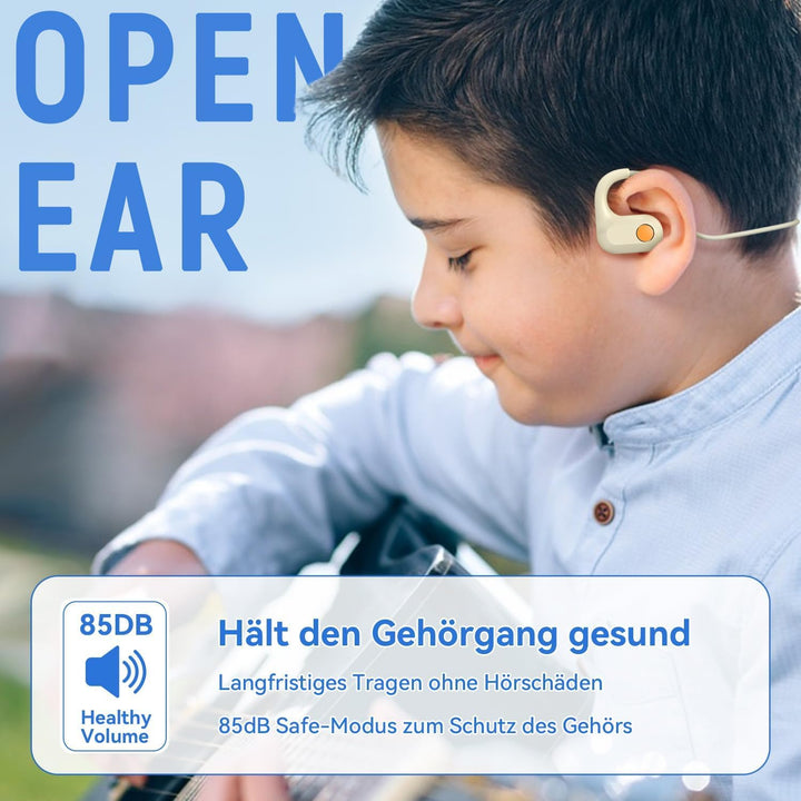 ANCwear Open-Ear Kopfhörer kabellos, leicht und schweissresistent | Nur 17 g, offenes Design für Kin