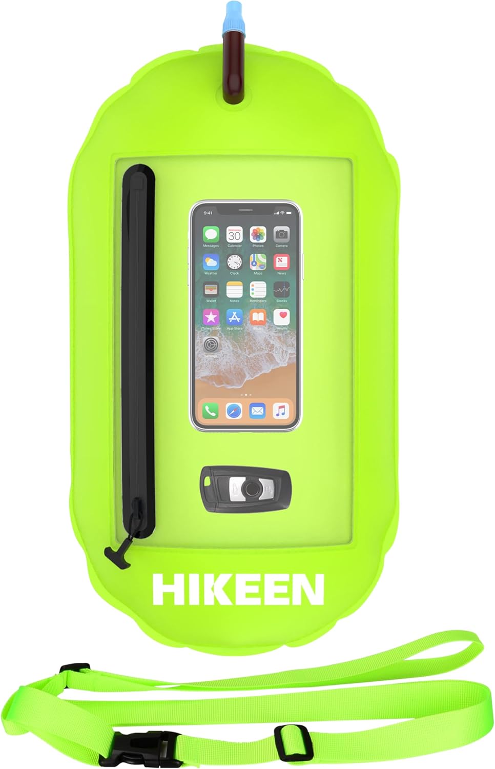 BOOSTEADY Schwimmboje, Trockensack Boje Schwimmen Aufblasbare Trockentasche Swimming Buoy mit Handyt