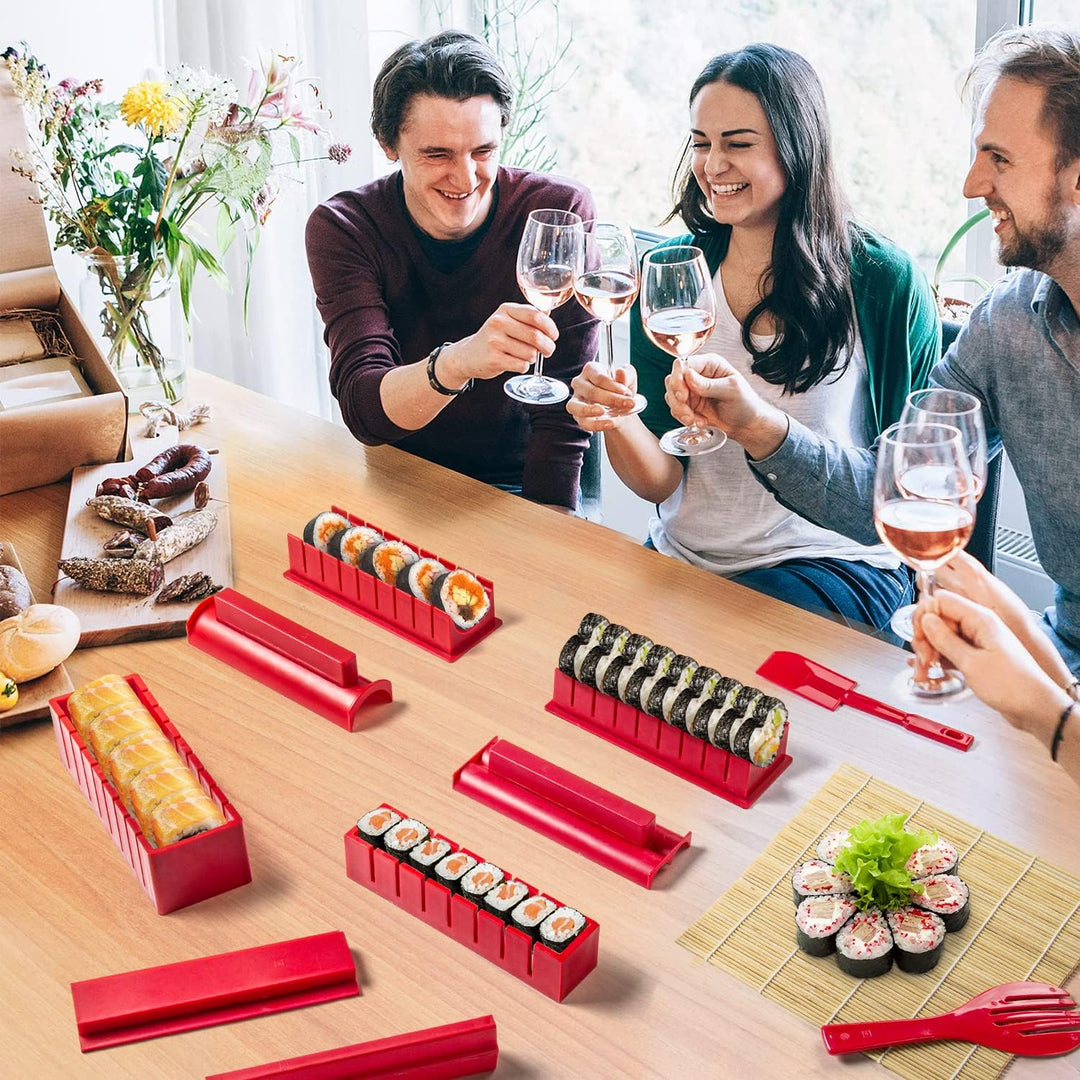 Virklyee Sushi Making Kit 17 Stück Sushi-Set Sushi Form Set Mehrere Formen DIY Sushi Selbst Machen S