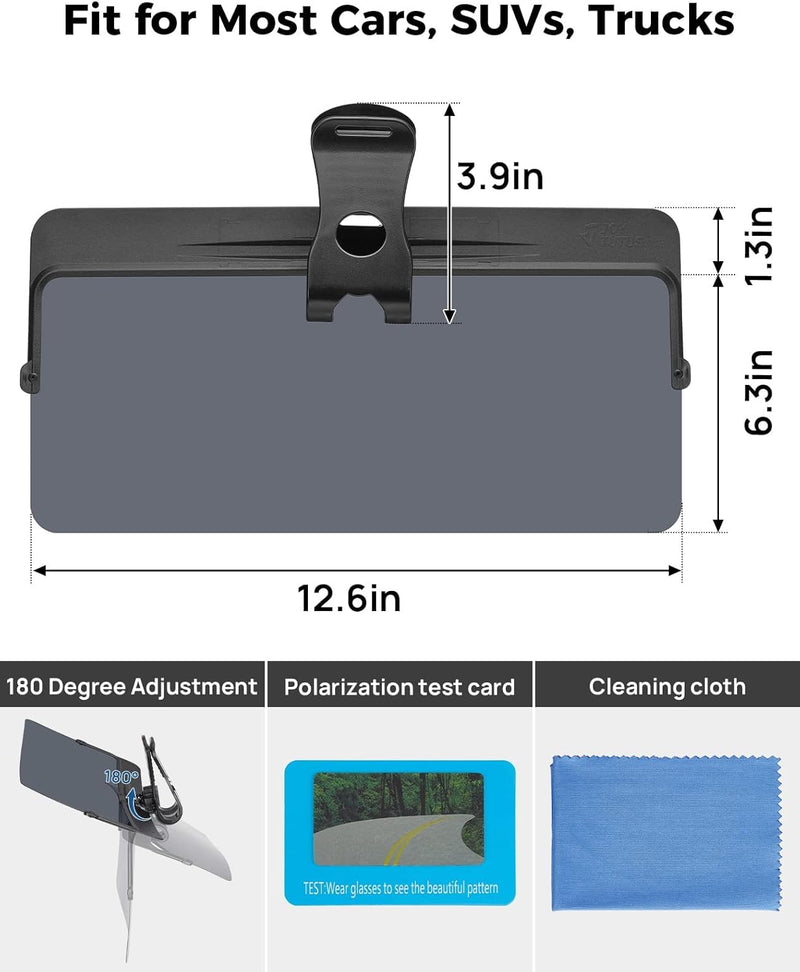 JOYTUTUS Auto Sonnenblende Verlängerung, Frontscheibe-Sonnenschutz, Blend- und UV-Strahlenschutz, Po