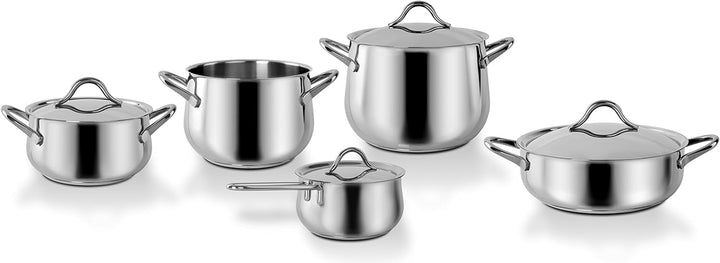 Barazzoni Geschmack/Italienisch 9 Teile, Edelstahl 18/10. Made in Italy.