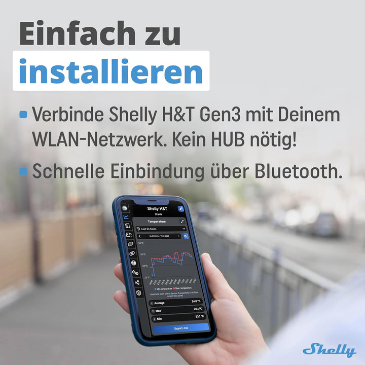 Shelly H&amp;T Gen 3 Ivory | Wi-Fi und Bluetooth Temperatur &amp; Luftfeuchtigkeitssensor | Hausautomatisier