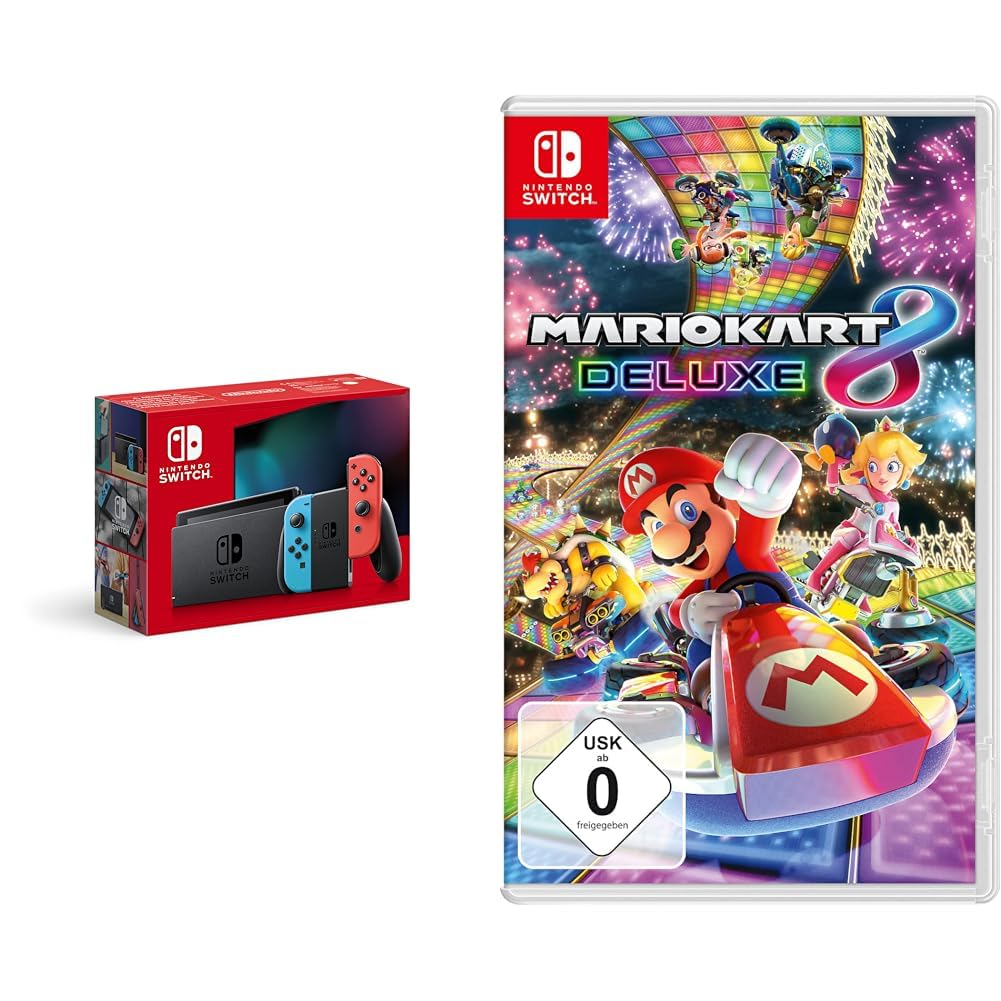 Nintendo Switch Konsole - Neon-Rot/Neon-Blau + Mario Kart 8 Deluxe - [Nintendo Switch], Neon-Rot/Neo