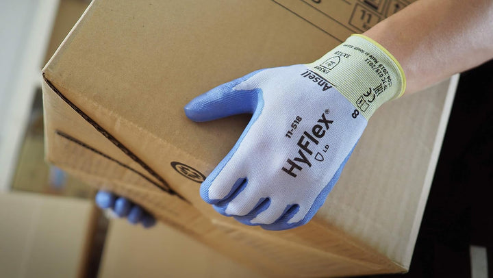 Ansell HyFlex 11-518 Schnittschutz-Handschuhe, Extrem Leichter Nahtlosträger, Hohe Fingerbeweglichke