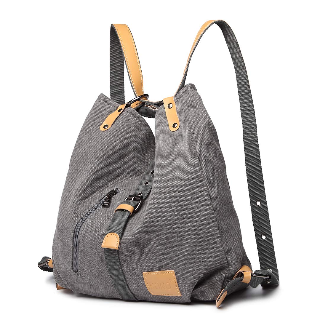KONO Handtasche Canvas Rucksack Damen Gross Taschen Shopper Schultertaschen Multifunktional Umhängen