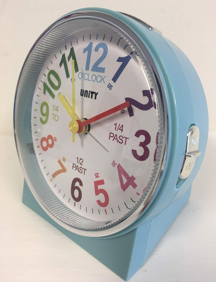 Unity Wecker Kinderwecker Piepton 49027, Babyblau, 10.5 x 10.5 x 6.5cm 10.5 x 10.5 x 6.5cm Babyblau,