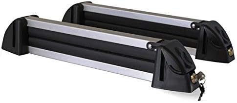 VDP Relingträger CRV107A + Skiträger/Snowboardträger/Skihalter Alu 4 Paar Ski kompatibel mit Hyundai