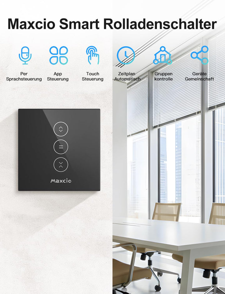 Maxcio Wlan Rolladenschalter, Rolladen Zeitschaltuhr Kompatibel mit Alexa &amp; Google Home, Smart Schal