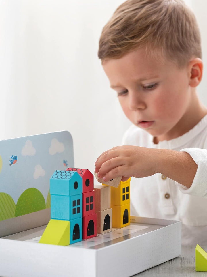 GOULA Logische Stadt - Spiel für Kleinkinder ab 3 Jahren - Holzspielzeug