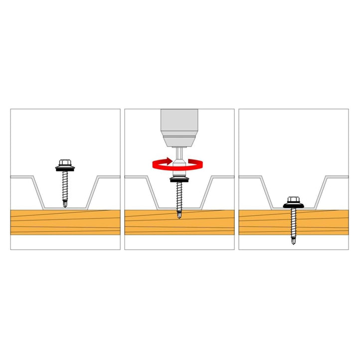 Bohrschrauben 4,8 х 55 mm 200 Stück RAL: 8004 - Kupferbraun Trapezblechschrauben - 03130255
