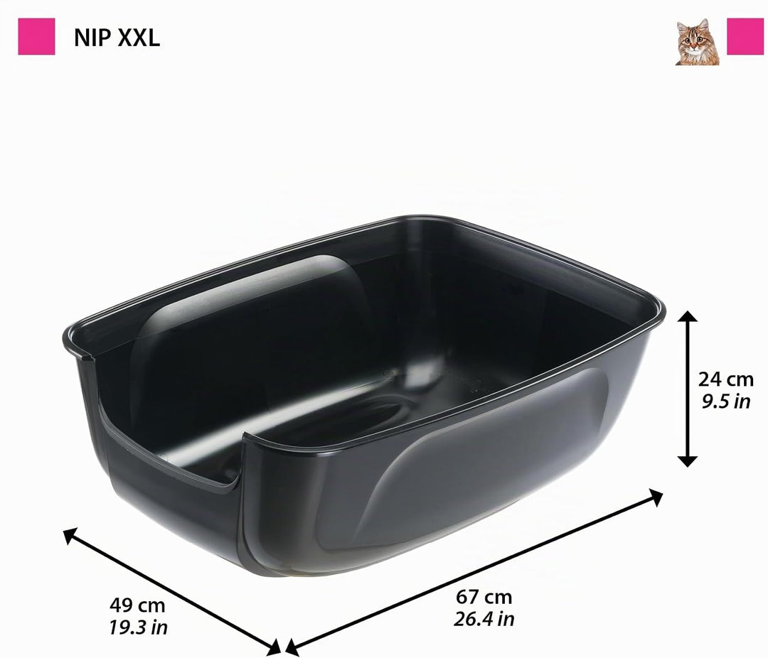 Ferplast Katzenklo XXL, offene Katzentoilette Extra Large, aus Kunststoff, für grosse Katze L 67 × W