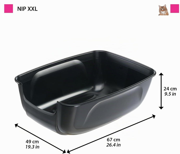 Ferplast Katzenklo XXL, offene Katzentoilette Extra Large, aus Kunststoff, für grosse Katze L 67 × W