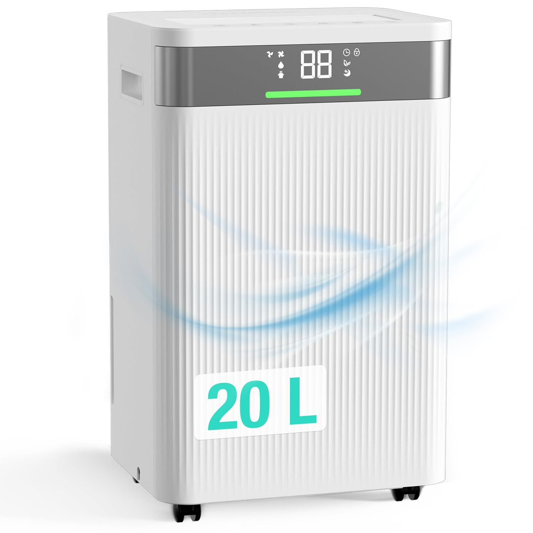HAUSHOF Luftentfeuchter Elektrisch 20L/Tag, 41dB Leiser Entfeuchter Elektrisch mit Negativ-Ionen für