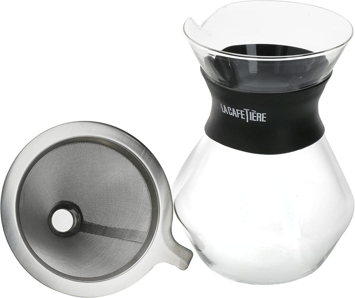 La Cafetière Glaskaraffe und Kaffeetropfer-Set, 3 Tassen, in Geschenkbox
